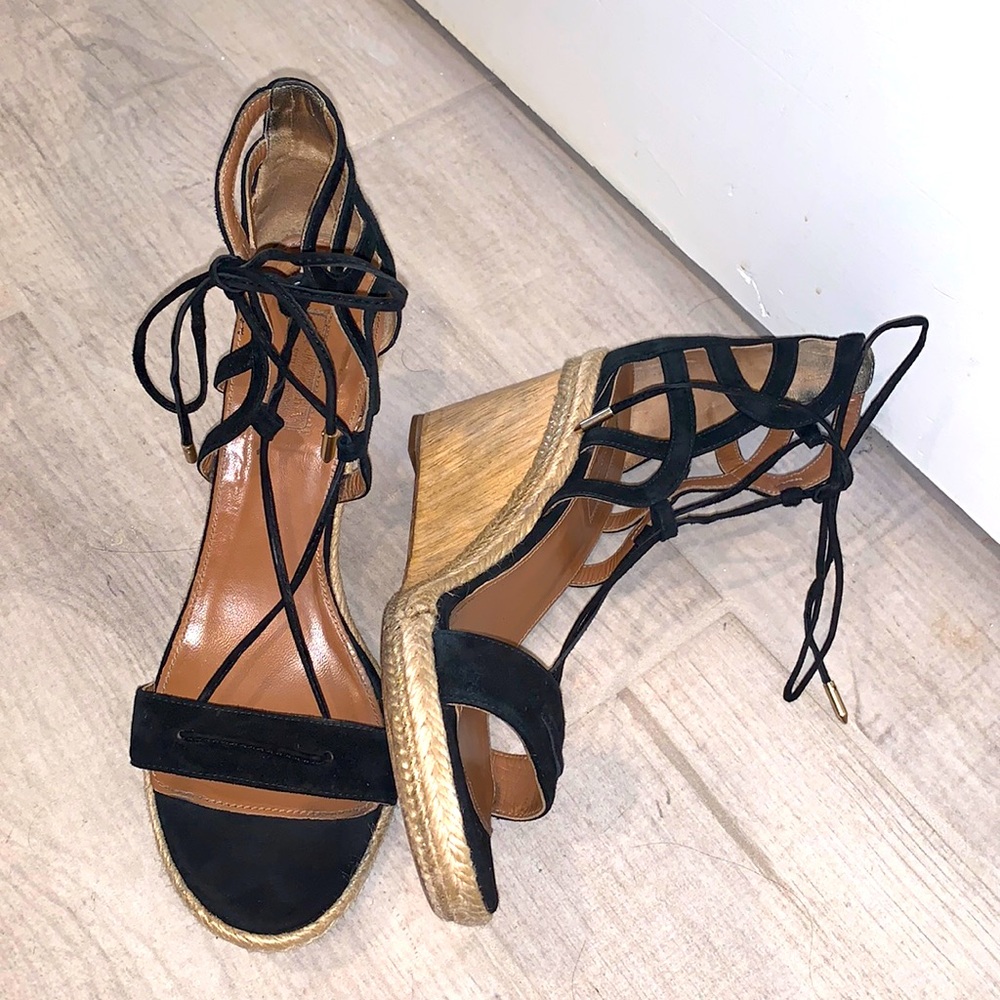 Aquazzura wooden wedge sandal